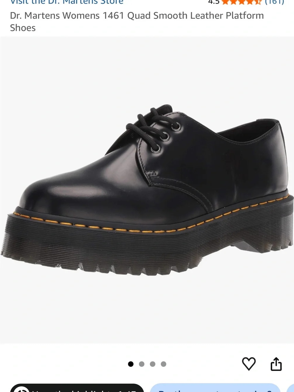 Dr. Martens Black 3-Eye Derby Lace-Up Shoe